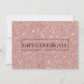 Geschenkgutscheine Rose Gold Glitzer Salon Wellnes (Vorderseite)