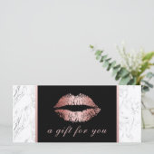 Geschenkgutscheine | Rose Gold Lippen Moderner Mar (Stehend Vorderseite)