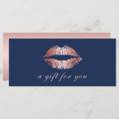 Geschenkgutscheine | Rose Gold Lips Navy Blue Salo (Vorne/Hinten)
