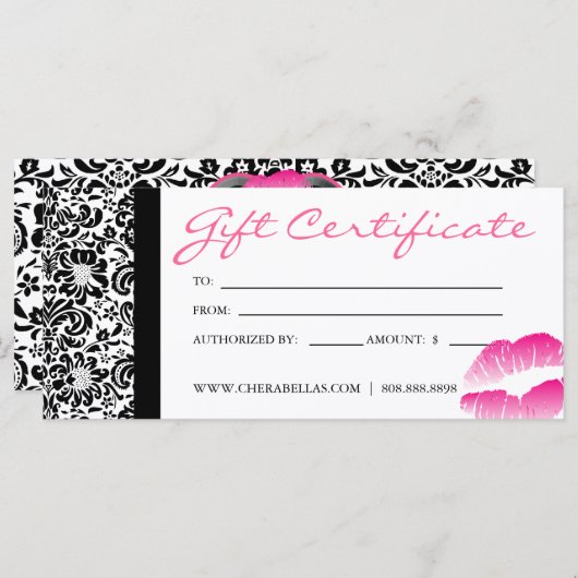 Geschenkgutscheine Salon Wellness-Center Rosa Dama (Vorne/Hinten)