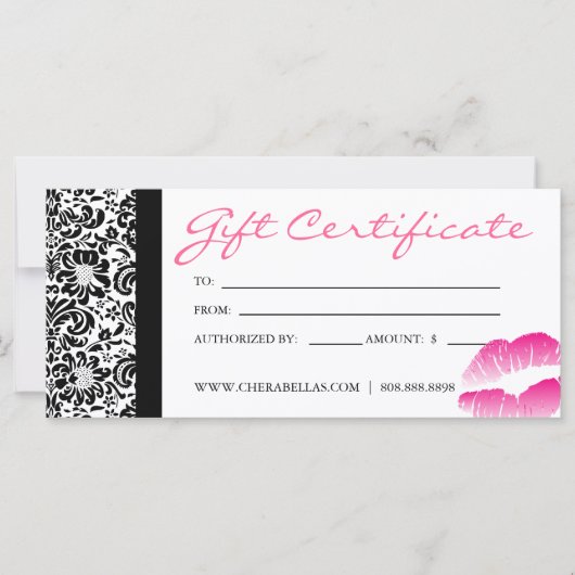 Geschenkgutscheine Salon Wellness-Center Rosa Dama (Vorderseite)