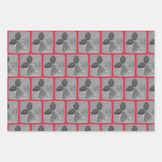 Geschenkgutscheine Set 3 Blätter Golden Pinecones (Vorderseite 3)