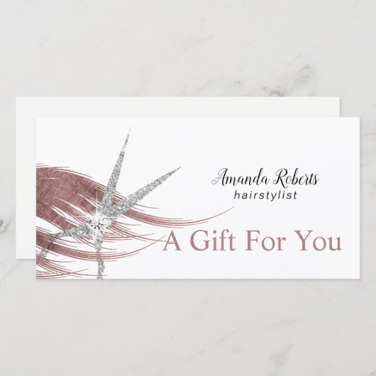 Geschenkgutscheine Silberschere Rose Goldhaar (Vorne/Hinten)