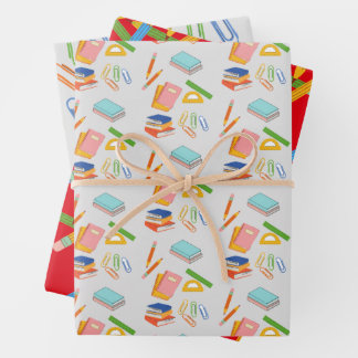 Geschenkgutscheine, Stifte, Stifte und Schulschüle Geschenkpapier Set