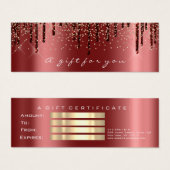Geschenkgutscheine Tropfen Marsala Gold Makeup Kle (Vorne & Hinten)