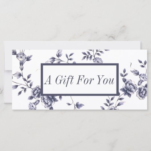 Geschenkgutscheine Vintag Blue Floral Beauty Salon (Vorderseite)