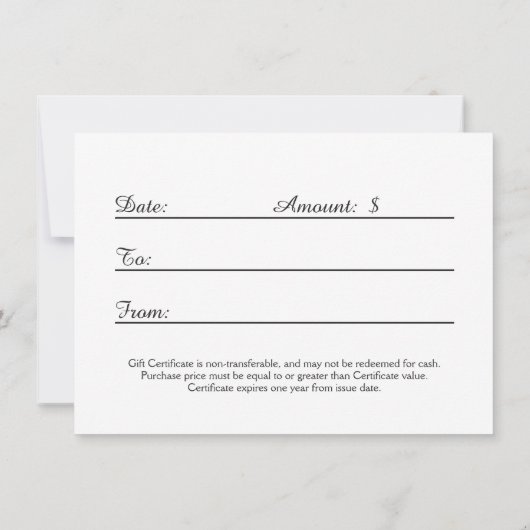 Geschenkgutscheine Vintage rustikale Rose (Rückseite)