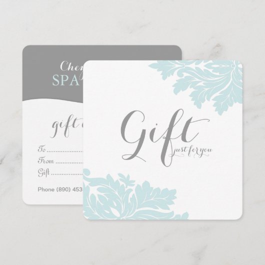 Geschenkgutscheine von Classy Damask (Vorne/Hinten)