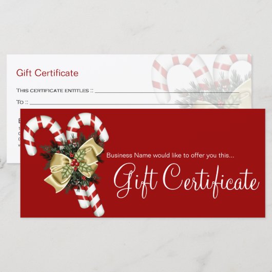 Geschenkgutscheine von der Firma Candy Canes & Tan (Vorne/Hinten)