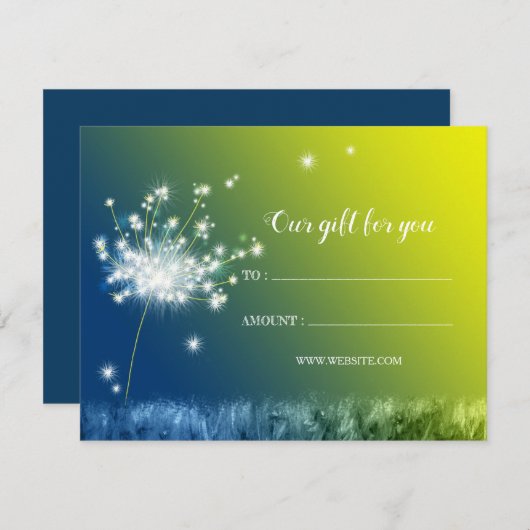 Geschenkgutscheine von Glitzy Dandelion (Vorne/Hinten)