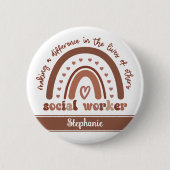 Geschenkgutschrift für Abschluss für Sozialarbeite Button (Vorderseite)