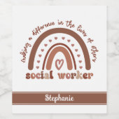 Geschenkgutschrift für Abschluss für Sozialarbeite Weinetikett (Einzelnes Label)