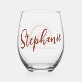 Geschenkgutschrift für Abschluss für Sozialarbeite Weinglas Ohne Stiel (Rückseite)