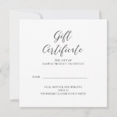 Geschenkgutschrift für jede Dienstleistung oder je (Rückseite)