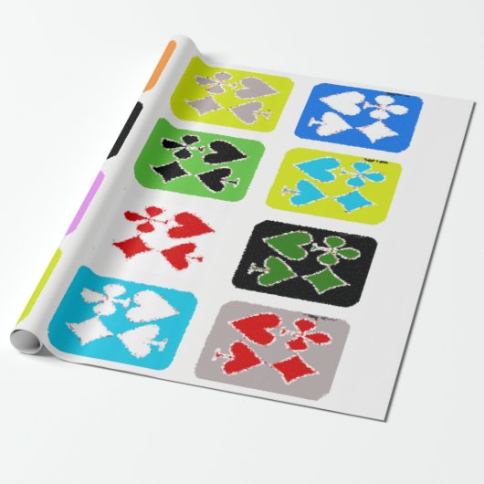 Geschenkgutschrift für stilisierte Poker Geschenkpapier (Ungerollt)