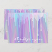Geschenkgutschrift Holograph Liquid Tropfens Lila Postkarte (Vorne/Hinten)