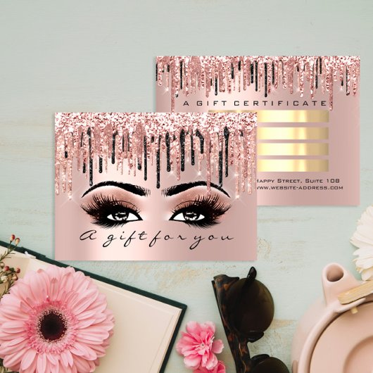 Geschenkgutschrift Makeup Eyelash Haare Microbladi Visitenkarte