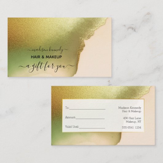 Geschenkgutschrift und Haarchartreuse Neu Treuekarte (Vorne/Hinten)