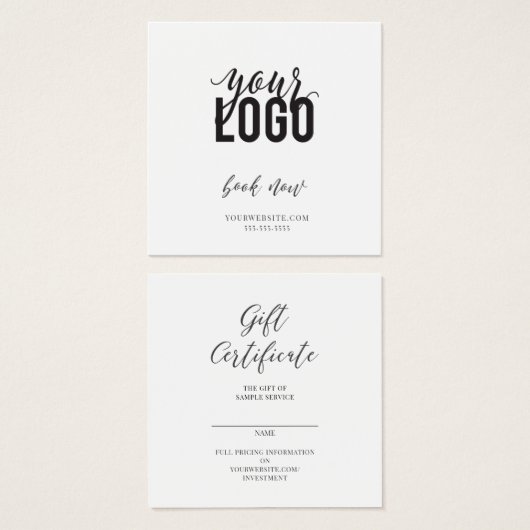 Geschenkgutschrift und Visitenkarte (Vorne & Hinten)