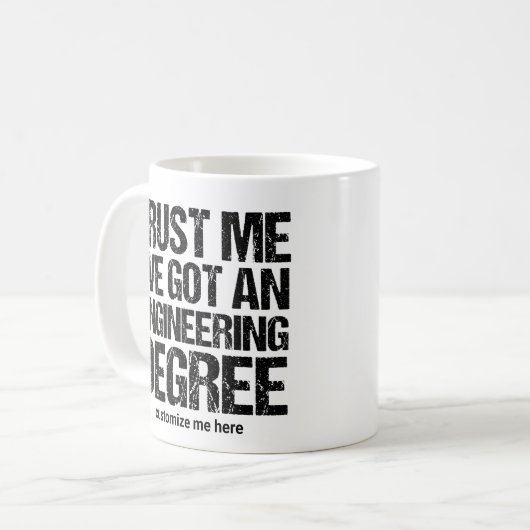 Geschenkidee für Abschluss von Funny Engineering Kaffeetasse (Vorderseite Links)