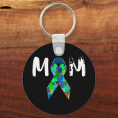 Geschenkidee für Frauen - Autismus Mama Shirt. Pha Schlüsselanhänger (Vorderseite)