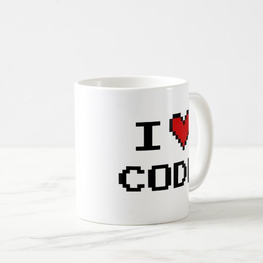 Geschenkidee für Herzcode-Kaffee-Tasse des Kaffeetasse (VorderseiteRechts)