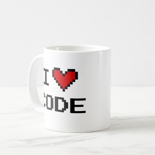 Geschenkidee für Herzcode-Kaffee-Tasse des Kaffeetasse (Vorderseite Links)