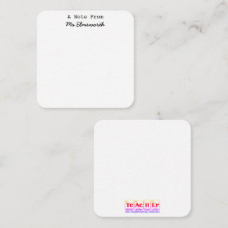 Geschenkidee für Lehrer Mitteilungskarte