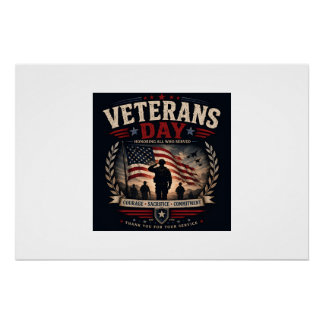 Geschenkidee für Militäerveteranen - Würdigung US- Poster