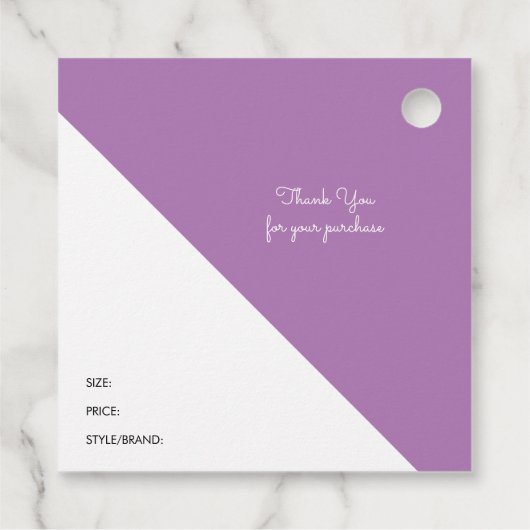 Geschenkidee für moderne Boutique Geschenkanhänger (Rückseite)