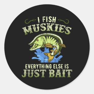 Geschenkidee für Musky-Angeln Muskie-Shirt Runder Aufkleber