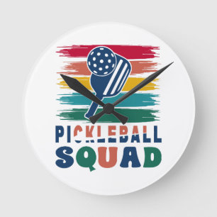 Geschenkidee für Pickleball-Spieler Runde Wanduhr