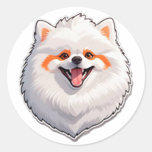 Geschenkidee für Pomeranian-Hunde-Liebhaber Süßes  Runder Aufkleber