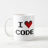 Geschenkidee für Programmierer | Ich liebe Code Ka Kaffeetasse (Links)
