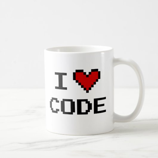 Geschenkidee für Programmierer | Ich liebe Code Ka Kaffeetasse (Rechts)