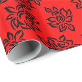 Geschenkidee für Vintage Rote Rose Nahtlose Muster Geschenkpapier (Rolleneckpunkt)