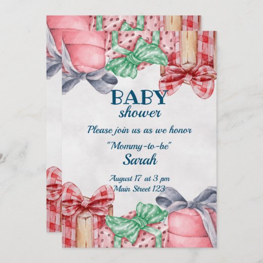 Geschenkidee Kinderdusche Einladung (Vorne/Hinten)