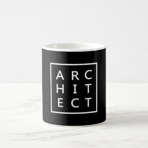 Geschenkidee und Aufkleber für Vintage Architektu Verwandlungstasse