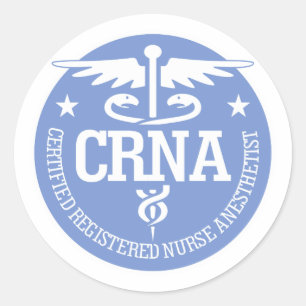 Geschenkideen des Caduceus CRNA Runder Aufkleber
