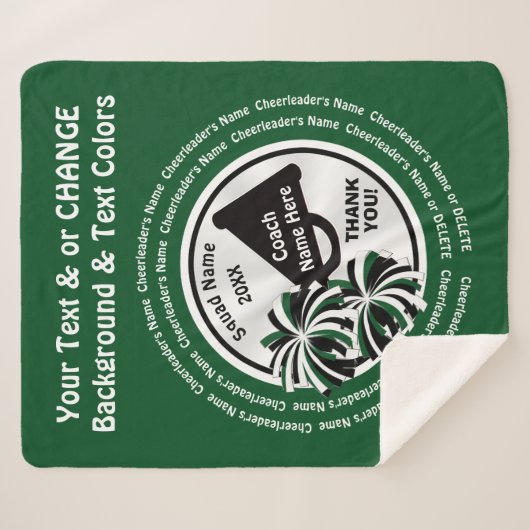 Geschenkideen für Cheftrainer, grün, weiß, schwarz Sherpadecke (Vorderseite (Horizontal))