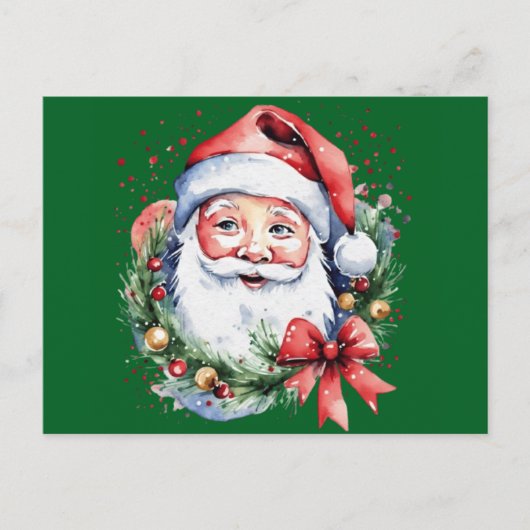 Geschenkideen für den Weihnachtsmann Feiertagspostkarte (Vorderseite)