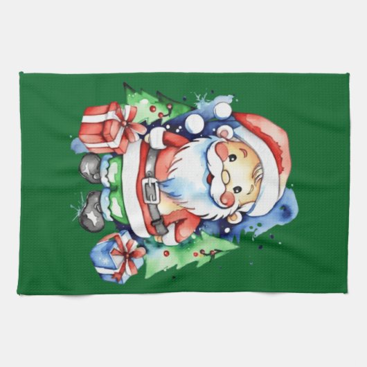 Geschenkideen für den Weihnachtsmann Geschirrtuch (Horizontal)