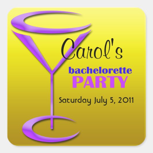 Geschenkideen für personalisierte Junggeselinnen-A Quadratischer Aufkleber (Vorderseite)