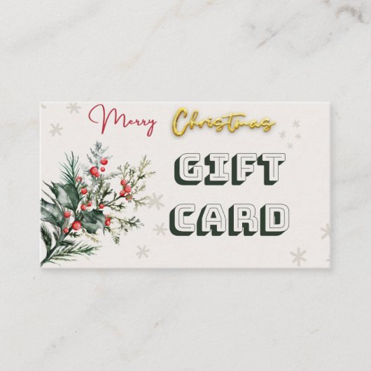 Geschenkkarte $100 Weihnachten Visitenkarte (Vorderseite)