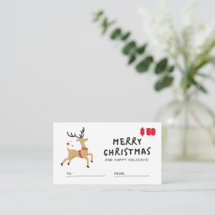 Geschenkkarte $50 für Heiligabend Visitenkarte