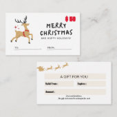 Geschenkkarte $50 für Heiligabend Visitenkarte (Vorne/Hinten)
