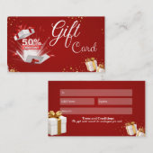 Geschenkkarte 50% Rabatt Weihnachten 2023 Visitenkarte (Vorne/Hinten)