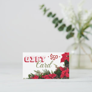 Geschenkkarte $50 Weihnachten Visitenkarte