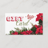 Geschenkkarte $50 Weihnachten Visitenkarte (Vorderseite)