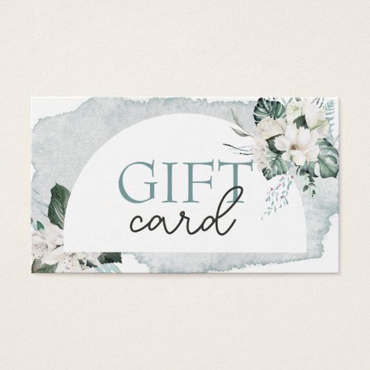 Geschenkkarte Aquarell und weiße Blume (Vorderseite)